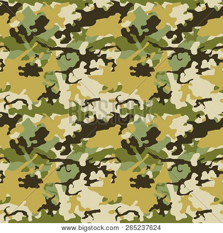 Camouflage Vector Pattern - Seamless Military Camo Fashion Fabric Background.
