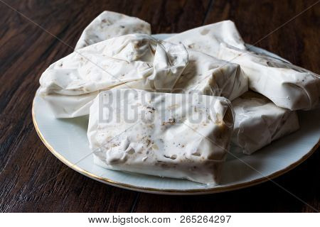 Turkish Helva Sakiz Helvasi / Gum Halva With Walnut.