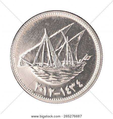 Kuwait Fils With Image Of Sailboat Dow Isolated On White Background