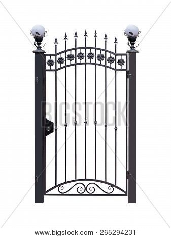 Forged  Doors  With Decor.  Isolated Over White Background.