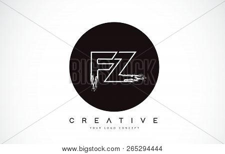 Fz Modern Leter Logo Design With Black And White Monogram. Creative Letter Logo Brush Monogram Vecto