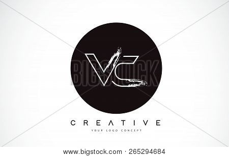Vc Modern Leter Logo Design With Black And White Monogram. Creative Letter Logo Brush Monogram Vecto