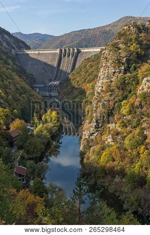 Amazing Autumn Ladscape Of The Vacha (antonivanovtsi) Reservoir, Rhodope Mountains, Plovdiv Region, 
