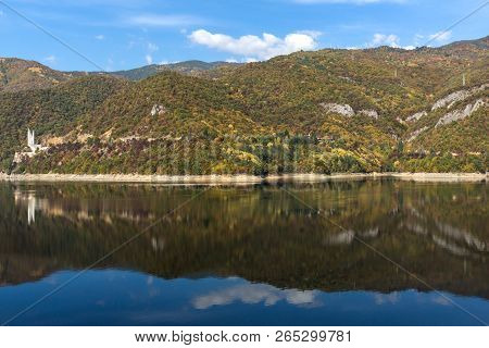 Amazing Autumn Ladscape Of The Vacha (antonivanovtsi) Reservoir, Rhodope Mountains, Plovdiv Region, 