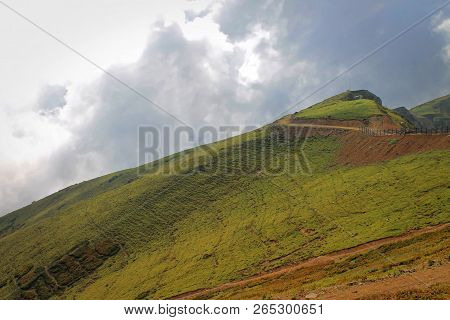 Steep Slope On The Mountain Of The Northern Caucasus