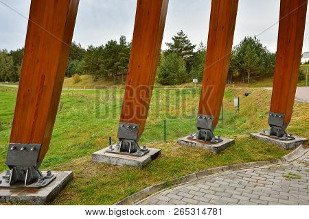 Design Of Metal Mount For Wooden Support. Basic Structure. Detail Of Supporting Framework.