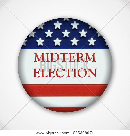 Midterm Election Pin Button Badge With American Flag