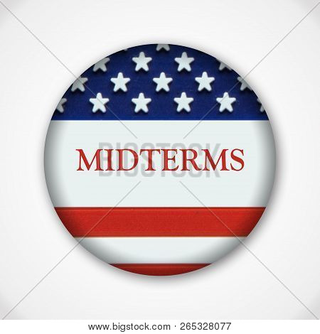 Midterm Election Pin Button Badge With American Flag