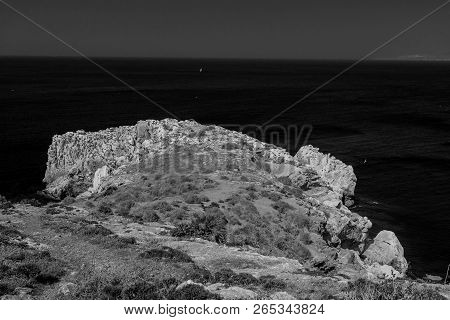 Houcima Beach And Waves And Rocks