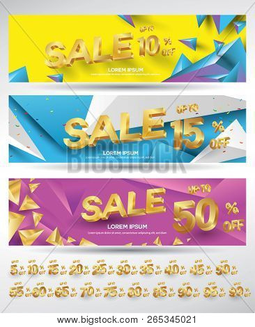 Sale Banners Discount Abstract Geometric Diagonal Concept