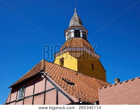 Classical Old Bell Tower Landmark Of The Old City Faaborg Denmark