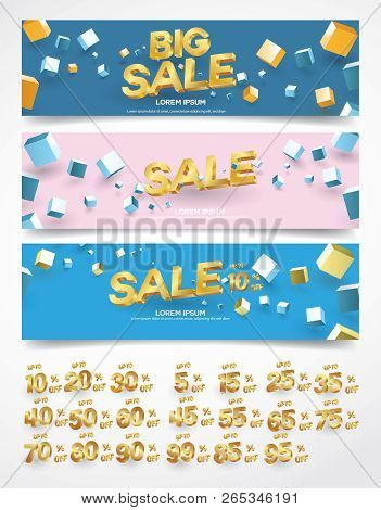 Sale Banners Discount Abstract Geometric Diagonal Concept