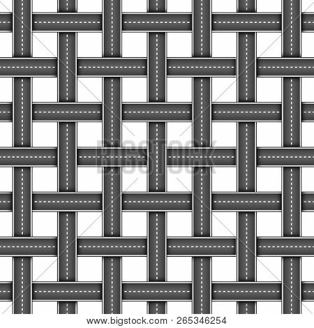 Roads And Street Pattern With A Group Of Organized Highways In A Grid Pattern As A Transportation An
