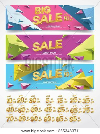 Sale Banners Discount Abstract Geometric Diagonal Concept