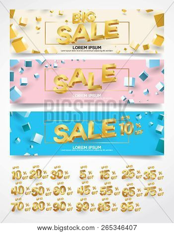 Sale Banners Discount Abstract Geometric Diagonal Concept