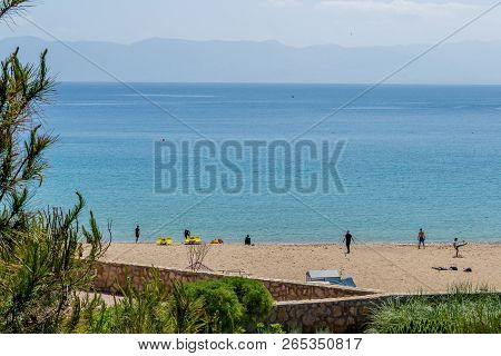 Houcima Beach And Waves And Rocks