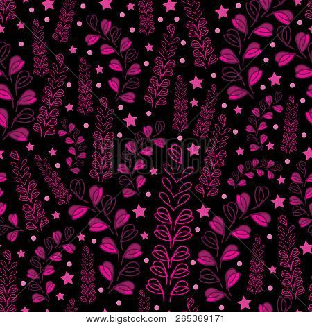 Lavender Nights-love In Parise. Abstract Modern Lavender Flowers Seamless Repeat Pattern In Pink On 