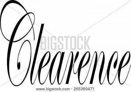 Clearence Text Sign Illustration