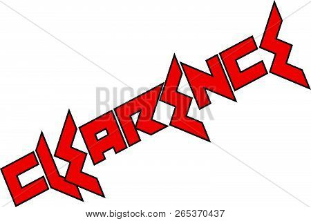 Clearence Text Sign Illustration