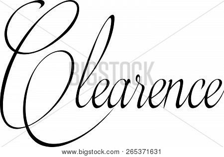 Clearence Text Sign Illustration
