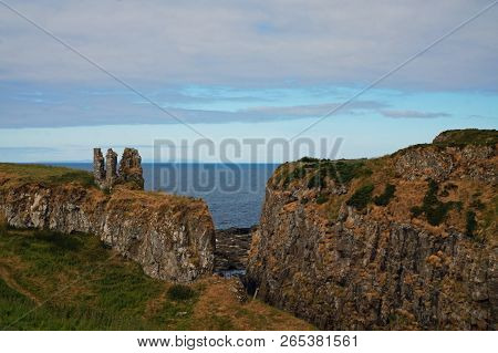 Dunseverick Castle Is The Ruins Of A Castle In County Antrim, Northern Ireland.
