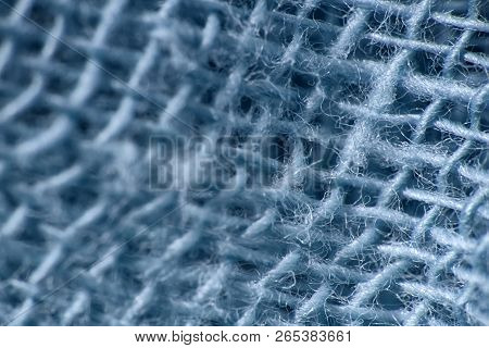Ultra Macro Backgrounds Of Natural And Artificial Fabric For Textile And Clothing Design. Microstruc