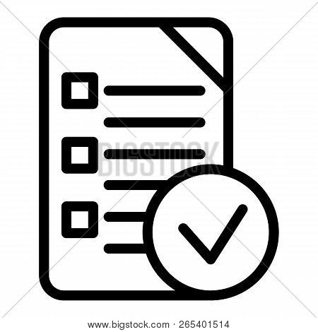 Chek List Line Icon. Clipboard Vector Illustration Isolated On White. Document Outline Style Design,