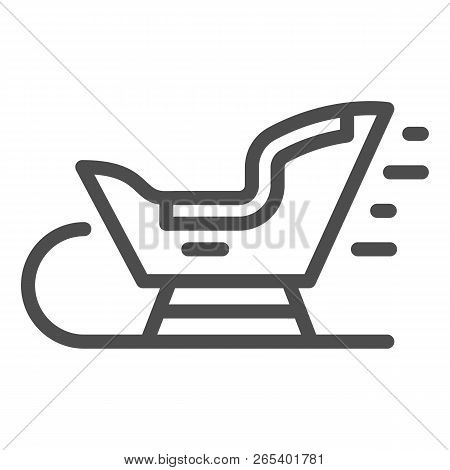Sled Line Icon. Santa Sledge Vector Illustration Isolated On White. Christmas Sled Outline Style Des