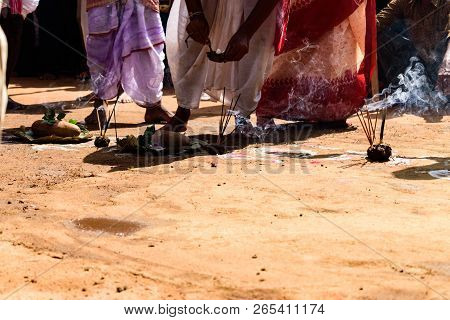 Ancient Hindu Rituals During Durgapuja,west Bengal, India