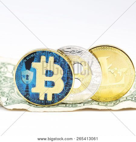 Crumpled Dollar Money And Different Bitcoin