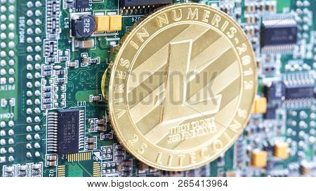 Motherboard Of A Computer The Coin Of Bitcoin