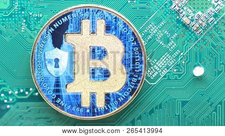 Motherboard Of A Computer The Coin Of Bitcoin