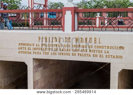 Holguin,  Cuba - Jan 28, 2016: Entrance To A Subway Under The Road In Holguin.