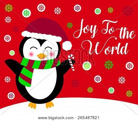 Joy To The World Happy Penguin Snowflakes Jpg