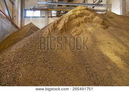 Granules Of Rape Cakes In The Agricultural Factory For The Production Of Rapeseed Oil.