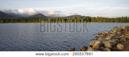Early Morning Sun On Loch Morlich 
View South West Towards Creag Dhubh 
Rothiemurchus Forest, Cairng