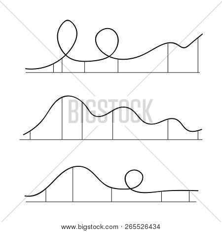 Rollercoaster Vector. Rollercoaster Vector Silhouette Park Icons