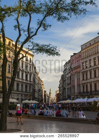 Krakow, Poland, August 30, 2017 - View Of The Street Grodzka