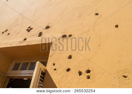 Bullet Holes At The Former La Moncada Baracks, Important Place Of Cuban History, Santiago De Cuba