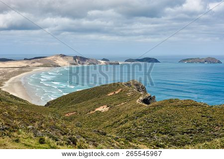Scenic Views Of Beautiful Landscape At Cape Reinga In New Zealand