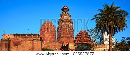 Sunset In India, Near By Madan Mohan Temple In The Holy City Of Vrindavan.