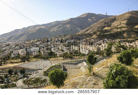 View Of The Residential Quarter Of Tehran With Alborz Mountains On Background,iran