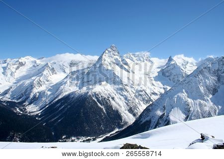 Mountain Top In The Mountains Of Dombai, Caucasus