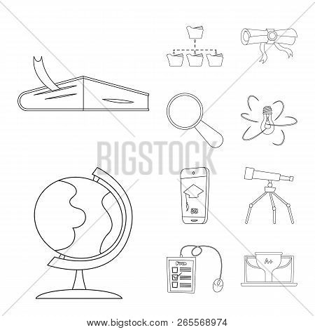Vector Illustration Of Education And Learning Icon. Set Of Education And School Vector Icon For Stoc