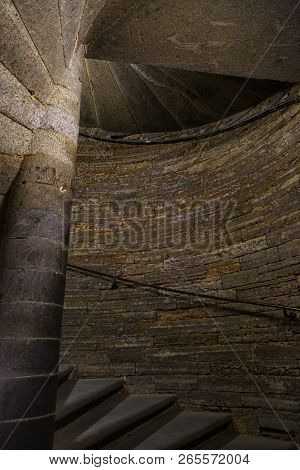 Dark Stone Spiral Staircase Inside The Tower