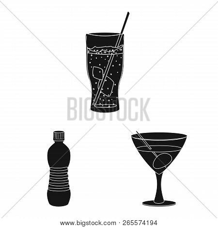 Vector Design Of Drink And Bar Sign. Collection Of Drink And Party Stock Vector Illustration.