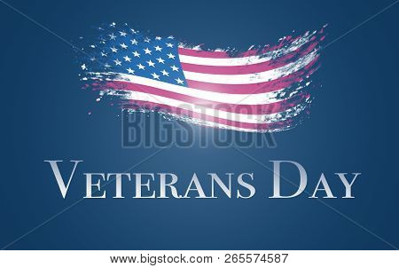 Veterans Day Background With The Falg Of The United States