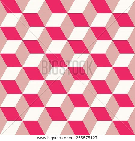 Seamless Pattern Of Colored Cubes. Endless Multicolored Cubic Background. Cube Pattern. Cube Vector.