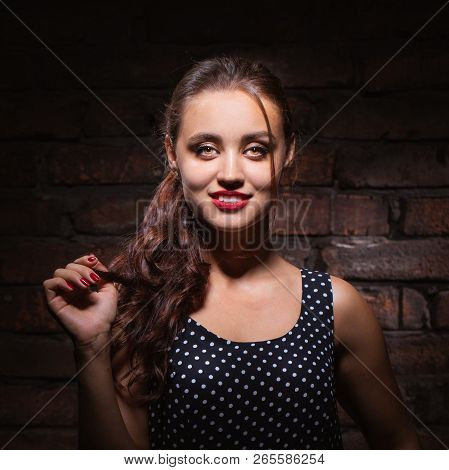 Retro Woman Portrait. Surprised Lady. Vintage Styled Photo