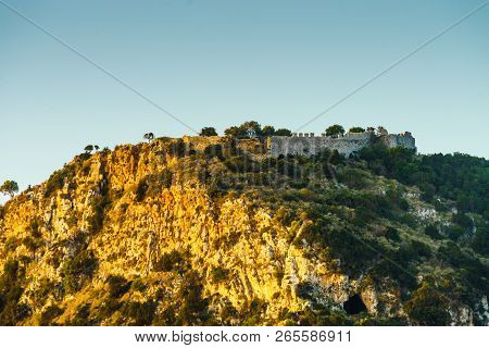 The Famous Old Navarino Castle In Messinia Greece Peloponnese, Mediterranean Europe. Holidays Travel